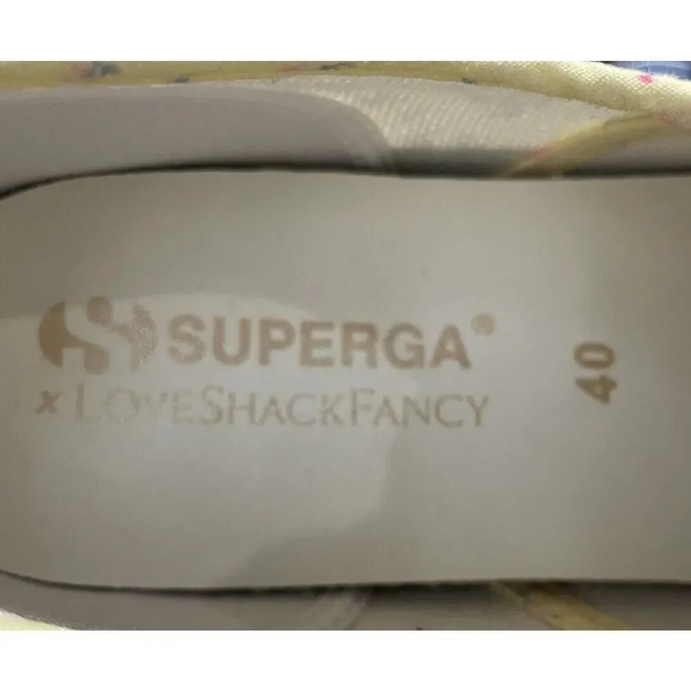 LoveShackFancy Superga Platform Sneakers sz EU 40 US 9 Low Top Yellow Blue Shoes - Picture 16 of 16